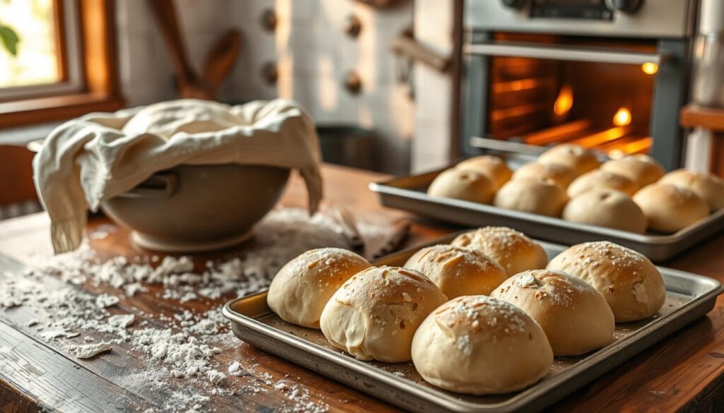 Baking sourdough dinner rolls