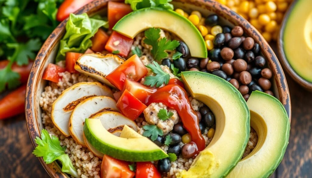 chipotle chicken quinoa burrito bowl