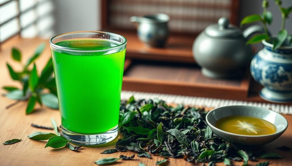 green tea shot origin