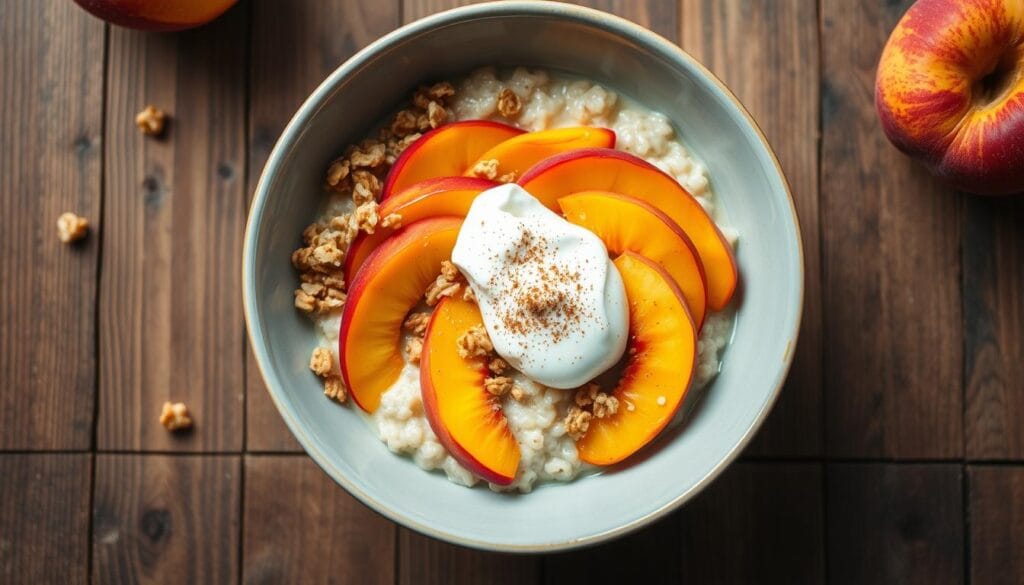 peach oatmeal toppings